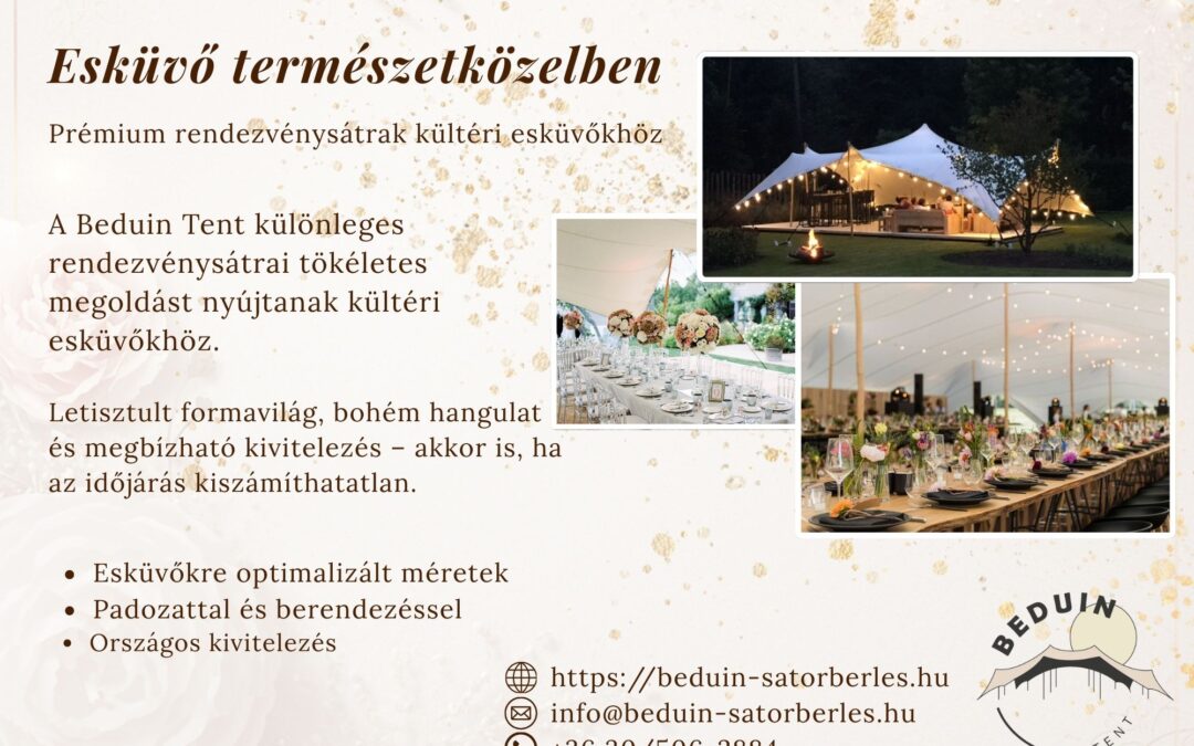 Kültéri esküvő – amikor a természet és az elegancia találkozik